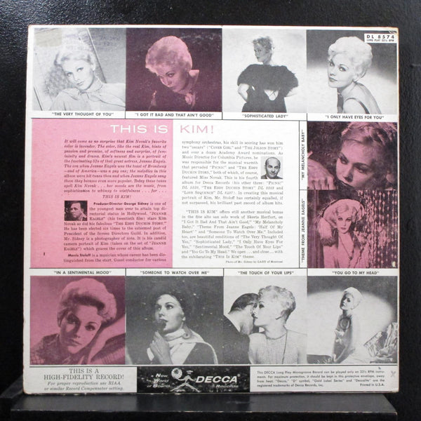 Morris Stoloff - This Is Kim As Jeanne Eagels LP VG+ DL 8574 Decca Vinyl Record - Shuga Records