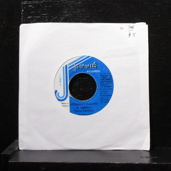 Terror Fabulous - Literally Killing 7" VG Vinyl 45 Jammy's Records Jamaica 1993 - Shuga Records