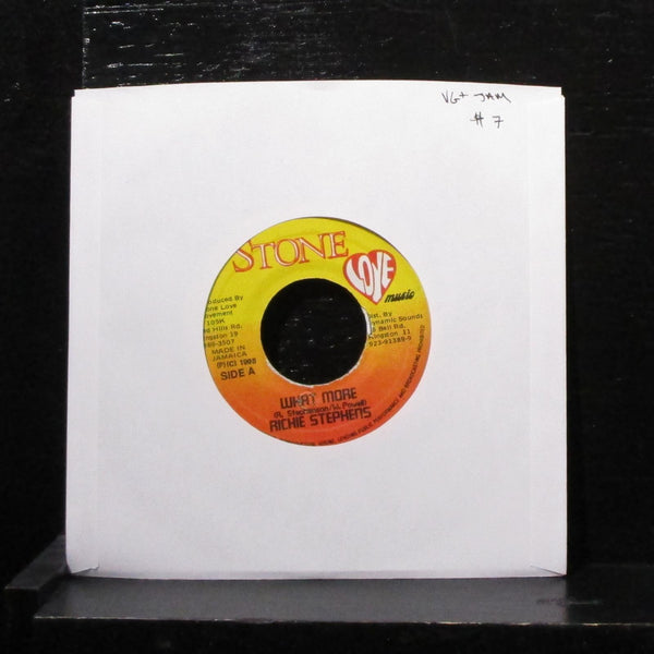 Richie Stephens - What More 7" VG+ Vinyl 45 Stone Love Jamaica 1999 - Shuga Records