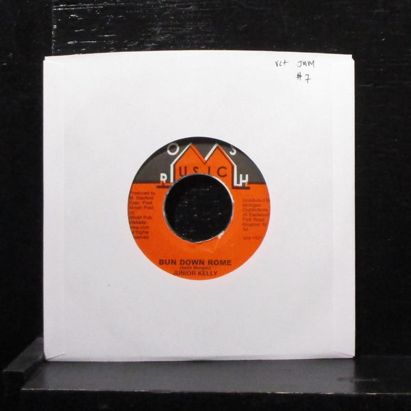 Junior Kelly - Bun Down Rome 7" VG+ Vinyl 45 Mrosh Music Jamaica 2001 - Shuga Records