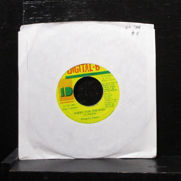 Gregory Isaacs - Sorry For The Man 7" VG+ Vinyl 45 Digital-B Jamaica 1992 - Shuga Records