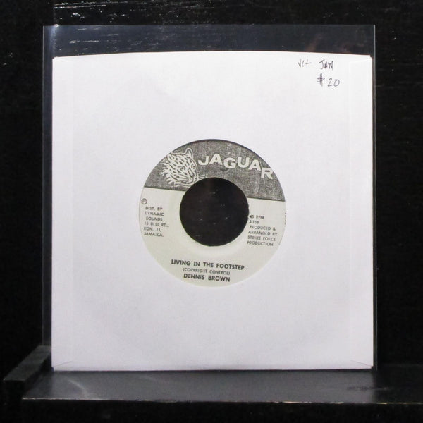 Dennis Brown - Living In The Footstep 7" VG+ Vinyl 45 Jaguar J-158 Jamaica - Shuga Records
