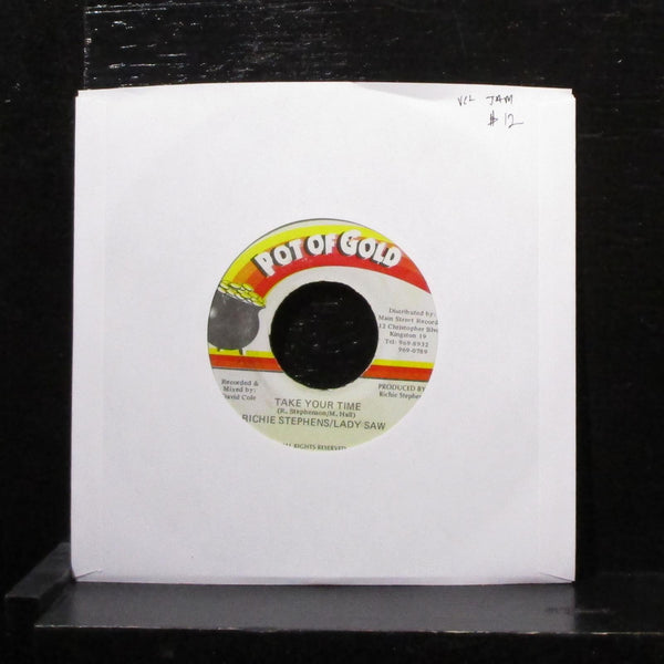 Richie Stephens & Lady Saw - Take Your Time 7" VG+ Vinyl 45 Pot Of Gold Jamaica - Shuga Records
