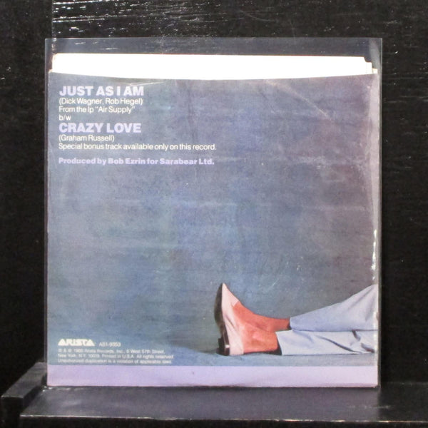 Air Supply - Just As I Am / Crazy Love 7" Mint- Vinyl 45 AS1-9353 USA 1985 - Shuga Records