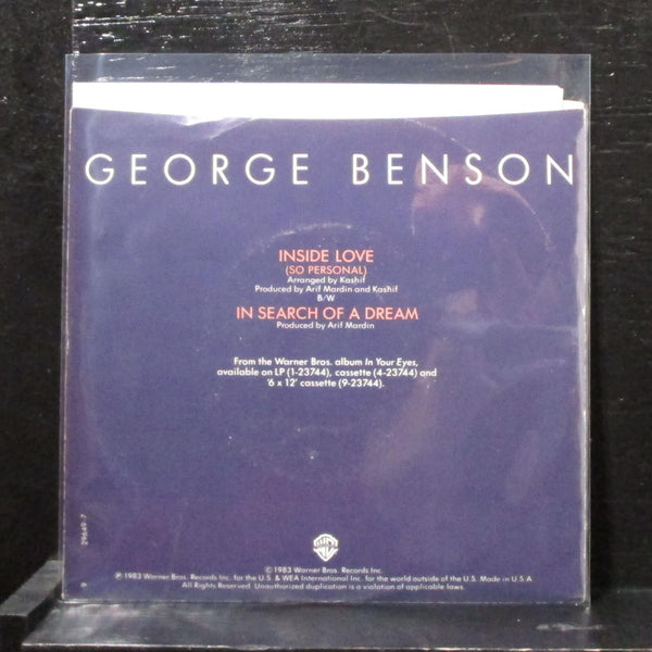 George Benson - Inside Love 7" Mint- Vinyl 45 WB 7-29649 USA 1983 - Shuga Records