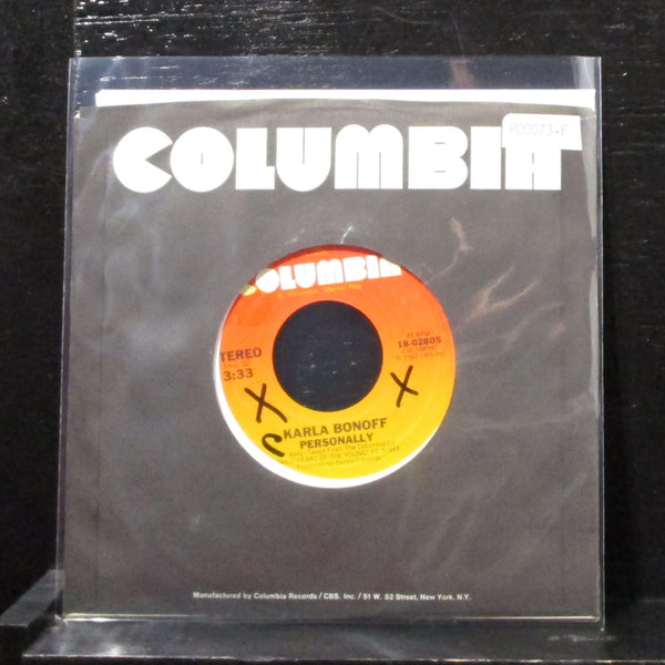 Karla Bonoff - Personally / Dreams 7" Mint- Vinyl 45 Columbia 18-02805 USA 1982 - Shuga Records