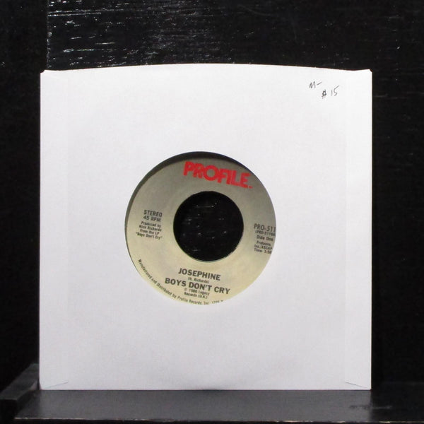 Boys Don't Cry - Josephine / Lipstick 7" Mint- Vinyl 45 PRO-5118 USA 1986 - Shuga Records