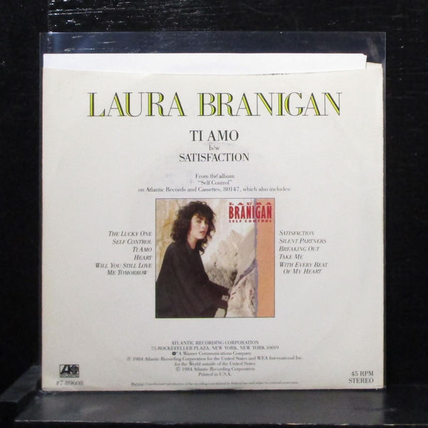 Laura Branigan - Ti Amo / Satisfaction 7" Mint- Vinyl 45 Atlantic 7-89608 USA - Shuga Records