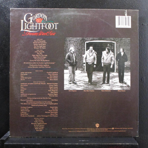 Gordon Lightfoot - Dream Street Rose LP Mint- HS 3426 USA 1980 Vinyl Record - Shuga Records