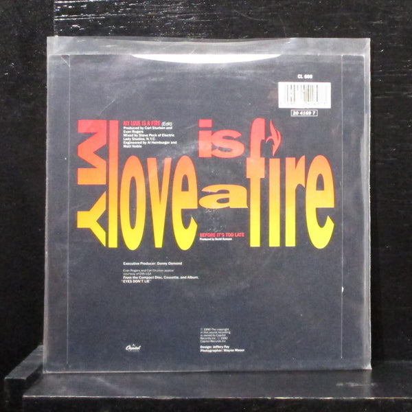 Donny Osmond - My Love Is A Fire 7" Mint- Vinyl 45 Capitol CL 600 UK 1990 - Shuga Records
