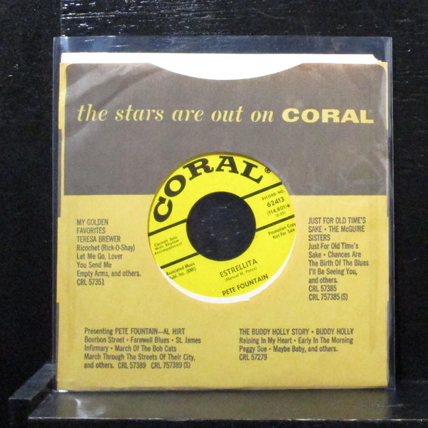 Pete Fountain - Licorice Stick / Estrellita 7" Mint- Promo Vinyl 45 Coral 62413 - Shuga Records