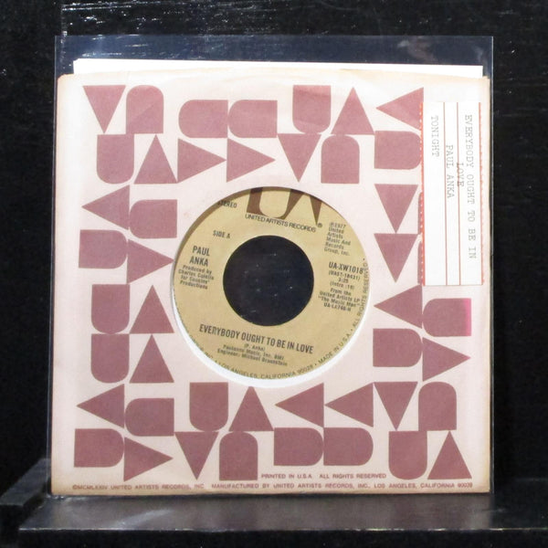 Paul Anka - Everytbody Ought To Be In Love 7" VG+ 1st Vinyl 45 UA-XW1018 1977 - Shuga Records