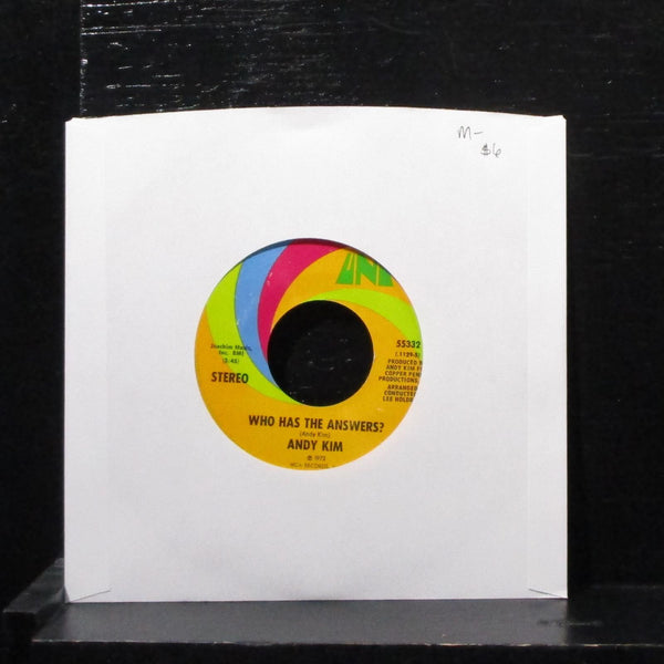 Andy Kim - Who Has The Answers? 7" Mint- Vinyl 45 UNI 55332 USA 1972 - Shuga Records