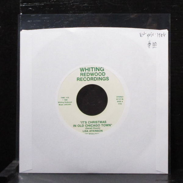 Lisa Atkinson - It's Christmas In Old Chicago Town 7" VG+ Vinyl 45 priv lbl #102 - Shuga Records