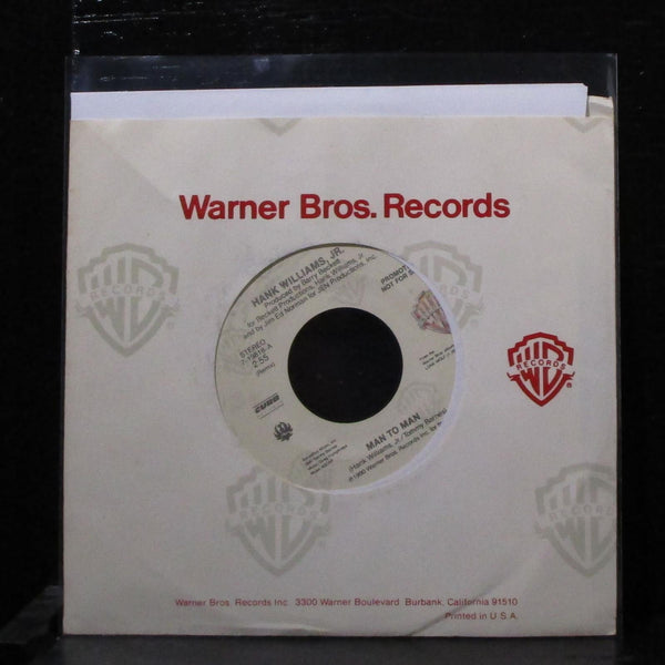 Hank Williams Jr. - Man To Man 7" Mint- Promo Vinyl 45 WB 7-19818 USA 1990 - Shuga Records