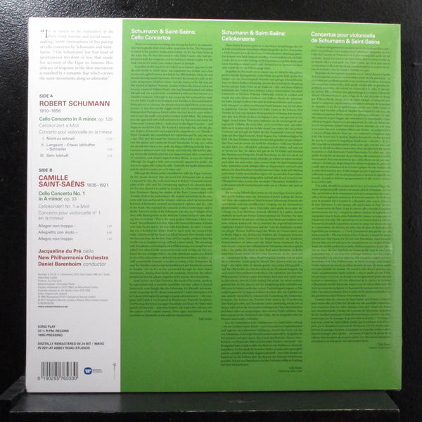 Schumann, Saint-Sans, Barenboim - Cello Concerto In Am / N1 LP New Sealed 180g - Shuga Records