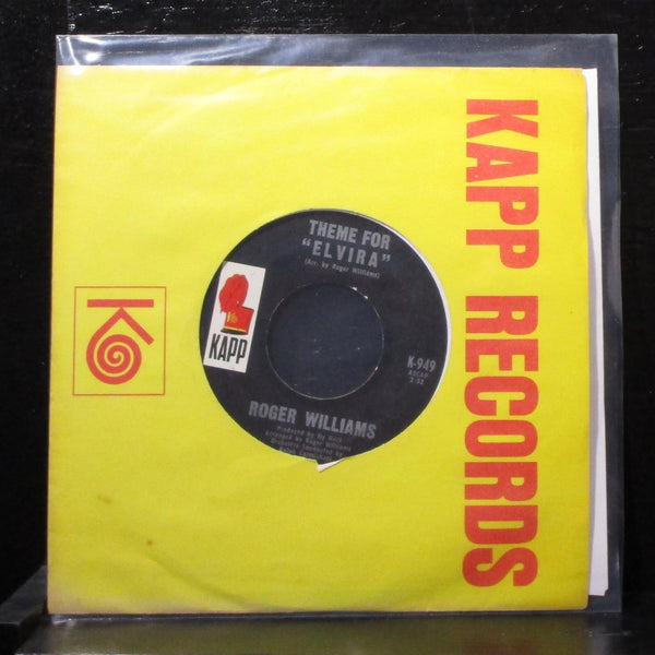 Roger Williams - Only For Lovers / Theme for "Elvira" 7" VG+ Vinyl 45 K-949 USA - Shuga Records