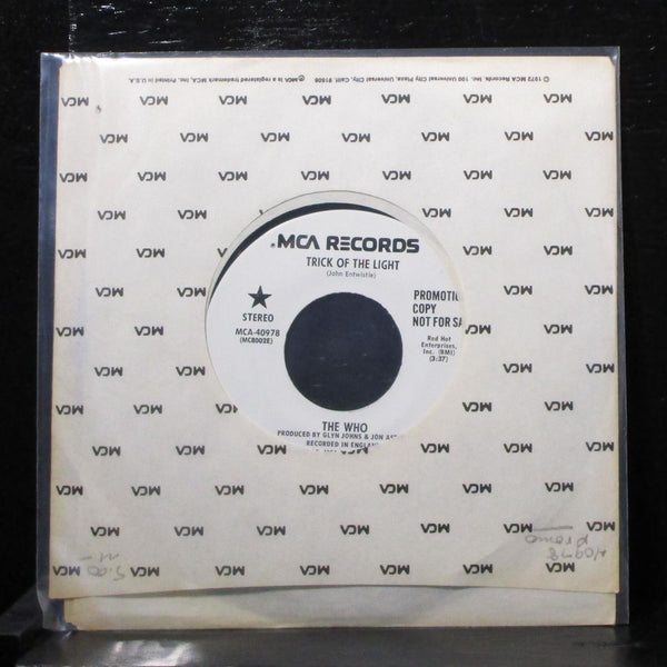 The Who - Trick Of The Light 7" Mint- Promo Vinyl 45 MCA-40978 USA 1978 - Shuga Records