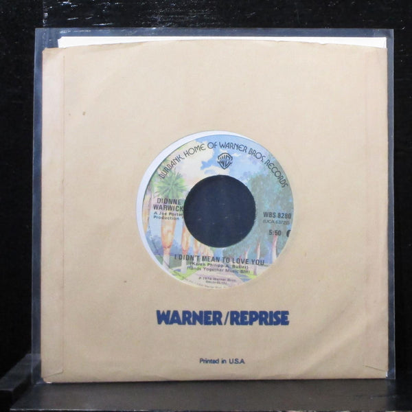 Dionne Warwick - I Didn't Mean To Love You 7" VG+ Vinyl 45 WBS 8280 USA 1976 - Shuga Records
