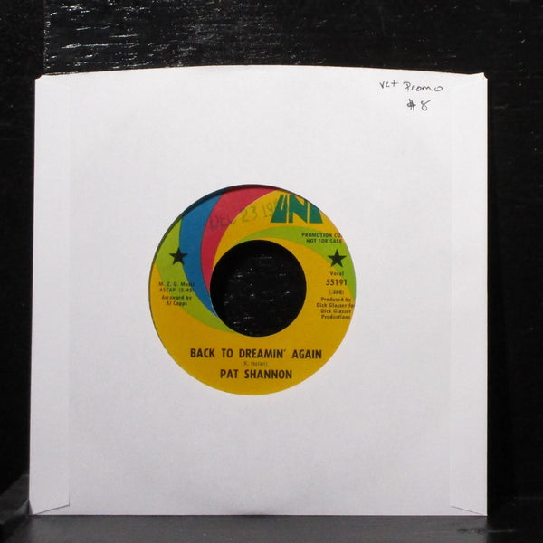 Pat Shannon - Back To Dreamin' Again / Moody 7" VG+ Promo Vinyl 45 UNI 55191 - Shuga Records