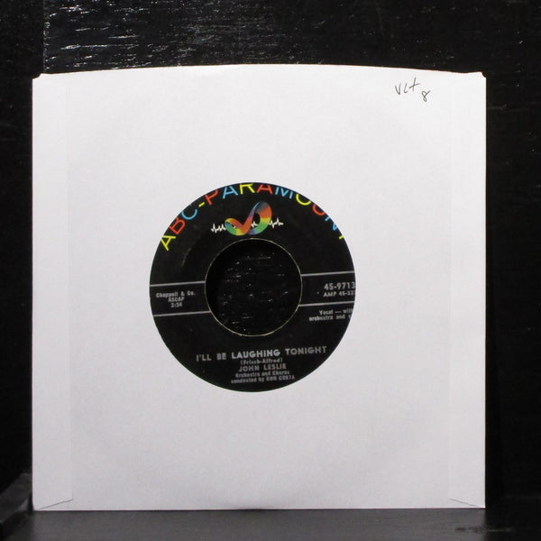 John Leslie - I'll Be Laughing Tonight / To Love You 7" VG+ Vinyl 45-9713 USA - Shuga Records