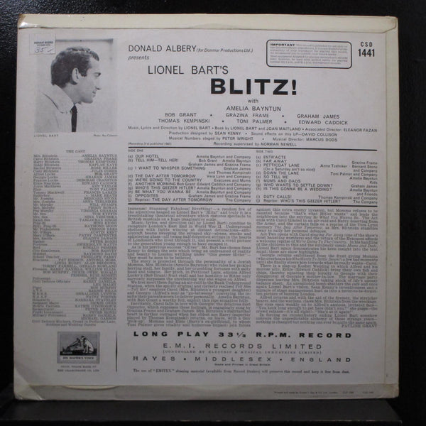 Donald Albery - Lionel Bart: Blitz! Original Cast LP Mint- CSD 1441 UK w/Booklet - Shuga Records
