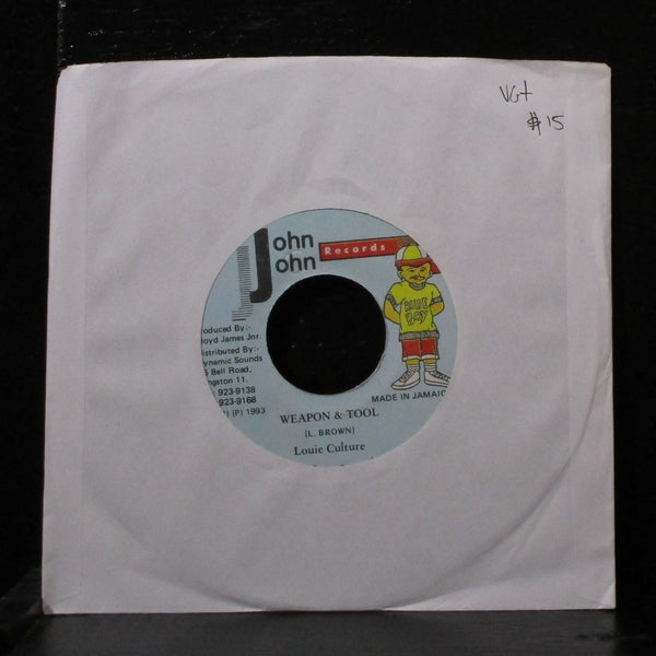 Louie Culture - Weapon & Tool 7" VG+ Vinyl 45 John John Jamaica 1993 - Shuga Records