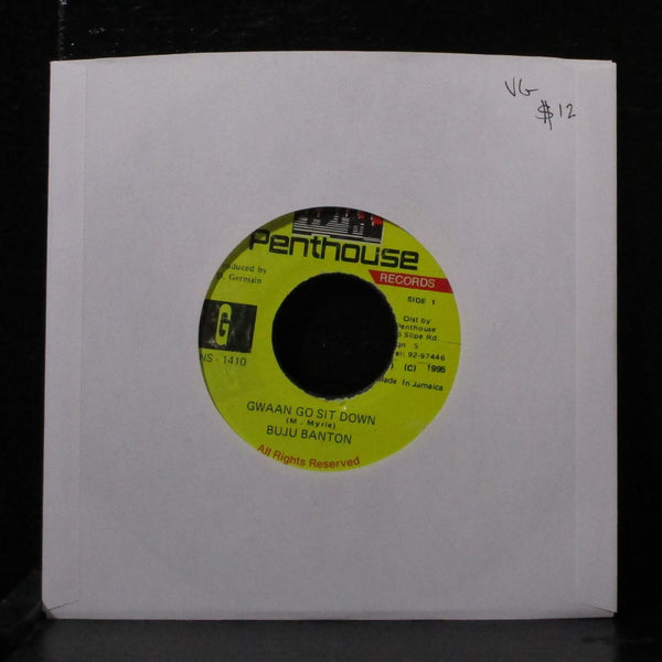 Buju Banton - Gwaan Go Sit Down 7" VG Vinyl 45 Penthouse PNS-1410 Jamaica 1991 - Shuga Records