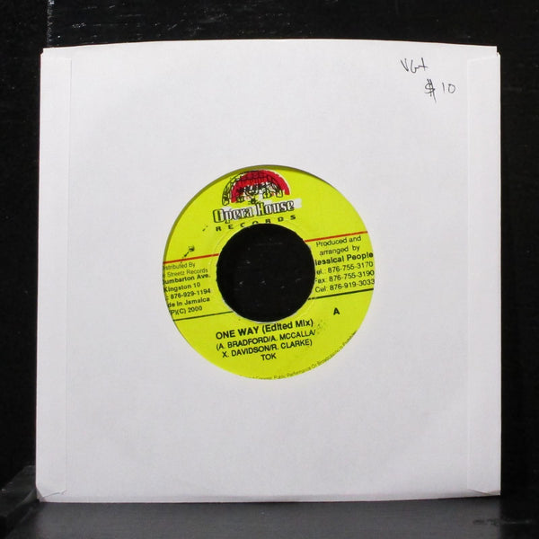 TOK - One Way 7" VG+ Vinyl 45 Opera House Jamaica 2000 - Shuga Records
