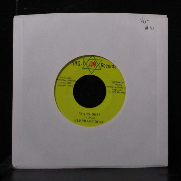 Elephant Man - Warn Dem 7" VG Vinyl 45 Ras-I Jamaica 2000 - Shuga Records