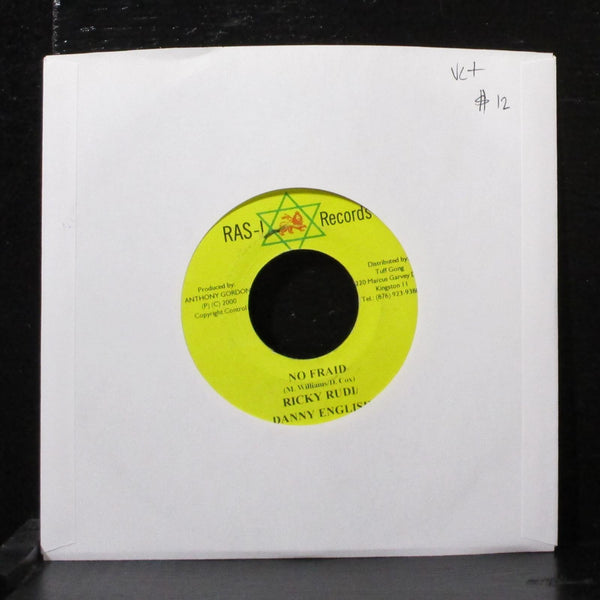 Ricky Rudi / Danny English - No Fraid 7" VG+ Vinyl 45 Ras-I Jamaica 2000 - Shuga Records
