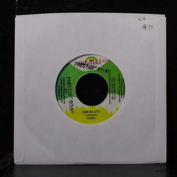 Saba - 2000 Beats 7" VG+ Vinyl 45 Kings of Kings Jamaica 2000 - Shuga Records