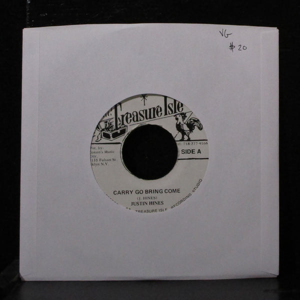 Justin Hines - Carry Go Bring Come 7" VG Vinyl 45 Treasure Isle USA - Shuga Records