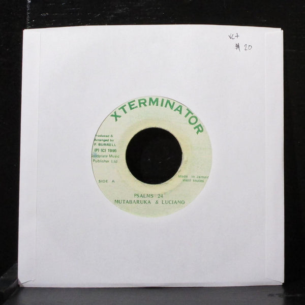 Mutabaruka & Luciano - Psalms 24 7" VG+ Vinyl 45 Xterminator Jamaica 1995 - Shuga Records