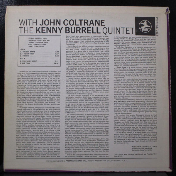 The Kenny Burrell Quintet With John Coltrane LP Mint- PRT-7532 Green Label 1972 - Shuga Records