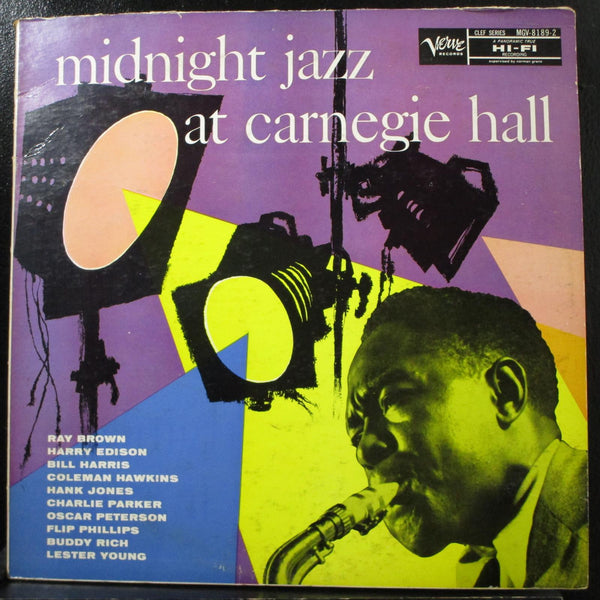 Various - Midnight Jazz At Carnegie Hall 2 LP VG+ MGV-8189-2 Mono 1st 1957 Vinyl - Shuga Records