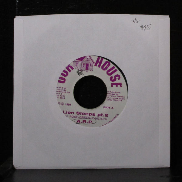 A.R.P. / Danny Marshall - Lion Sleeps pt. 2 / 48 Hours 7" VG Vinyl 45 Our House - Shuga Records