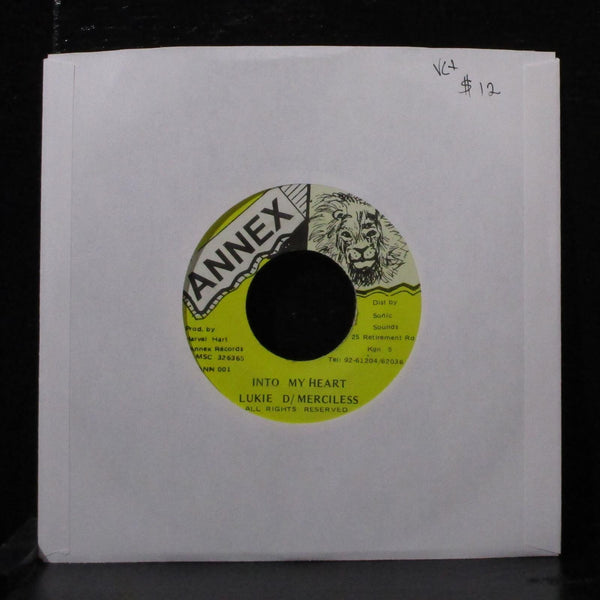 Lukie D & Merciless - Into My Heart 7" VG+ Vinyl 45 Annex Jamaica - Shuga Records