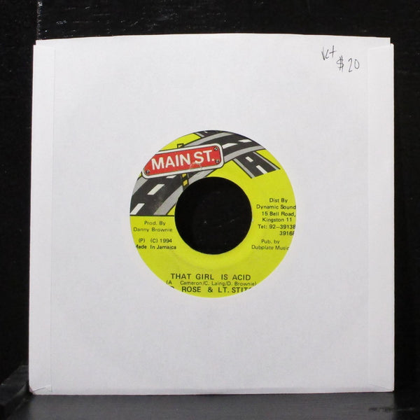 Red Rose & Lt Stitchie - That Girl Is Acid 7" VG+ Vinyl 45 Main St Jamaica 1994 - Shuga Records