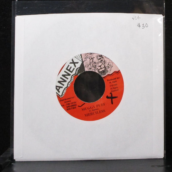 Merciless / General B - Muggy Puff / My Name Is 7" VG+ Vinyl 45 Annex Jamaica - Shuga Records
