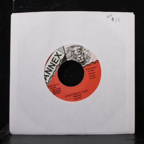 Ghost - Everytime It Rains 7" VG+ Vinyl 45 Annex Jamaica 1999 - Shuga Records
