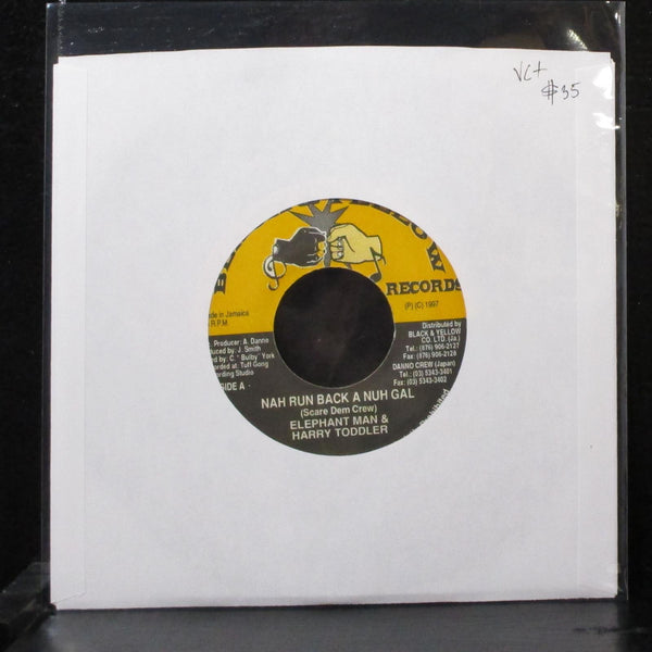 Elephant Man & Harry Toddler - Nah Run Back A Nuh Gal 7" VG+ Vinyl 45 Jamaica - Shuga Records