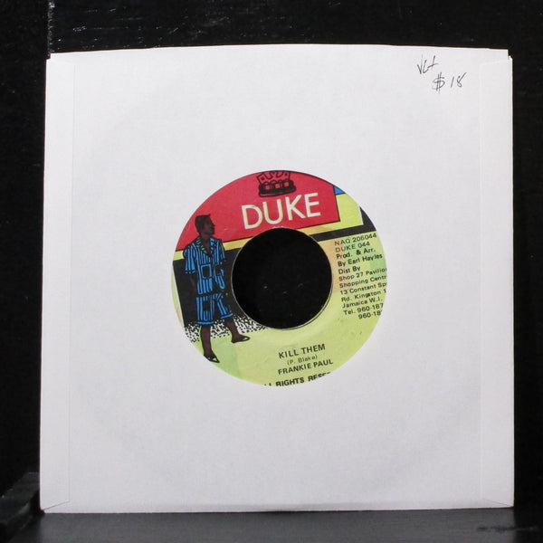 Frankie Paul - Kill Them 7" VG+ Vinyl 45 DUKE 044 Jamaica - Shuga Records