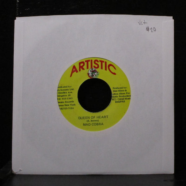 Mad Cobra - Queen Of Heart 7" VG+ Vinyl 45 Artistic Reggae Muffin Jamaica - Shuga Records