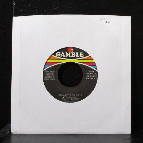 The Intruders - Cowboys To Girls / Turn The Hands Of Time 7" VG+ Vinyl 45 G-214 - Shuga Records