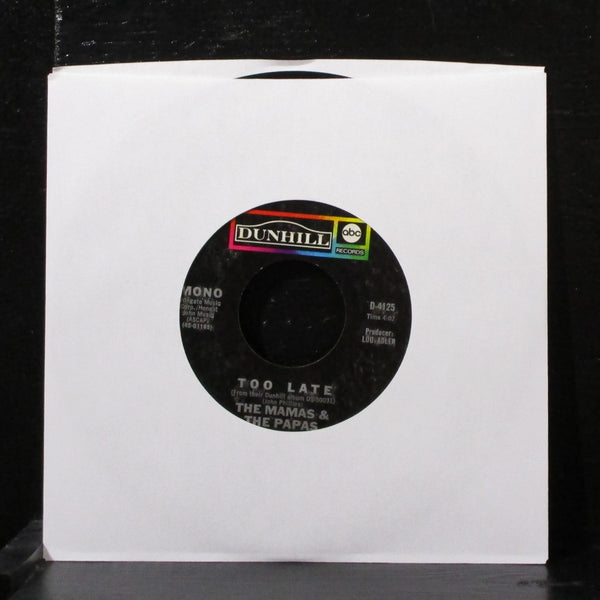 Mamas & Papas - Safe In My Garden / Too Late 7" VG+ Vinyl 45 D-4125 USA 1968 - Shuga Records