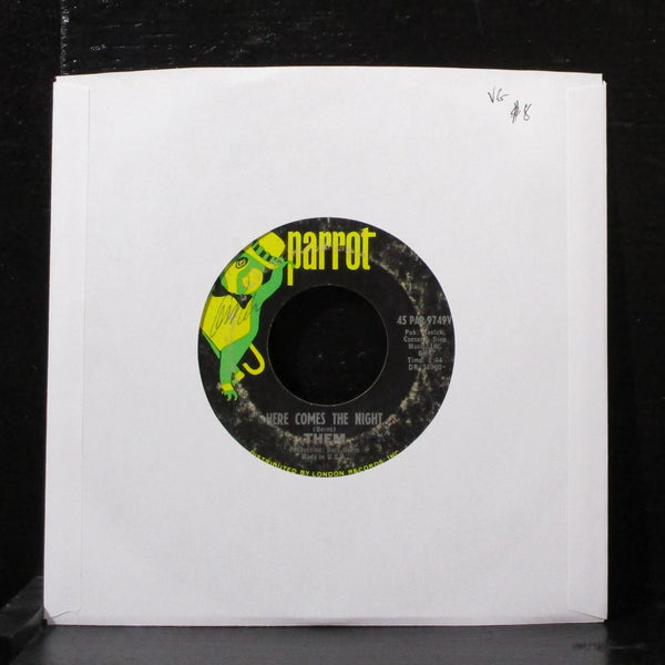 Them - Here Comes The Night / All For Myself 7" VG Vinyl 45 PAR 9749V USA 1965 - Shuga Records