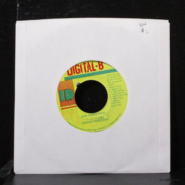 Terror Fabulous - Dem Curse First 7" VG+ Vinyl 45 Digital-B Jamaica 1996 - Shuga Records