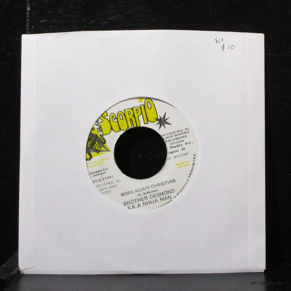 Brother Desmond - Born Again Christian 7" VG+ Vinyl 45 Black Scorpio Jamaica - Shuga Records