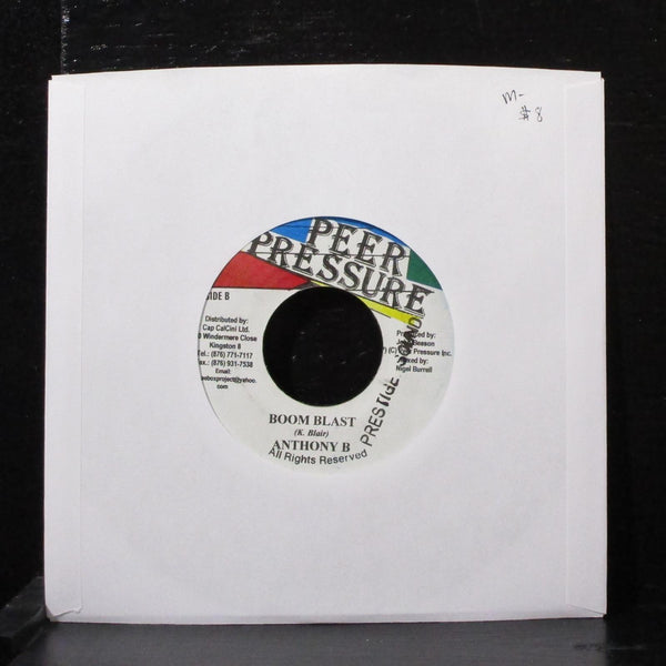 Anthony B - Boom Blast 7" Mint- Vinyl 45 Peer Pressure Jamaica 2001 - Shuga Records